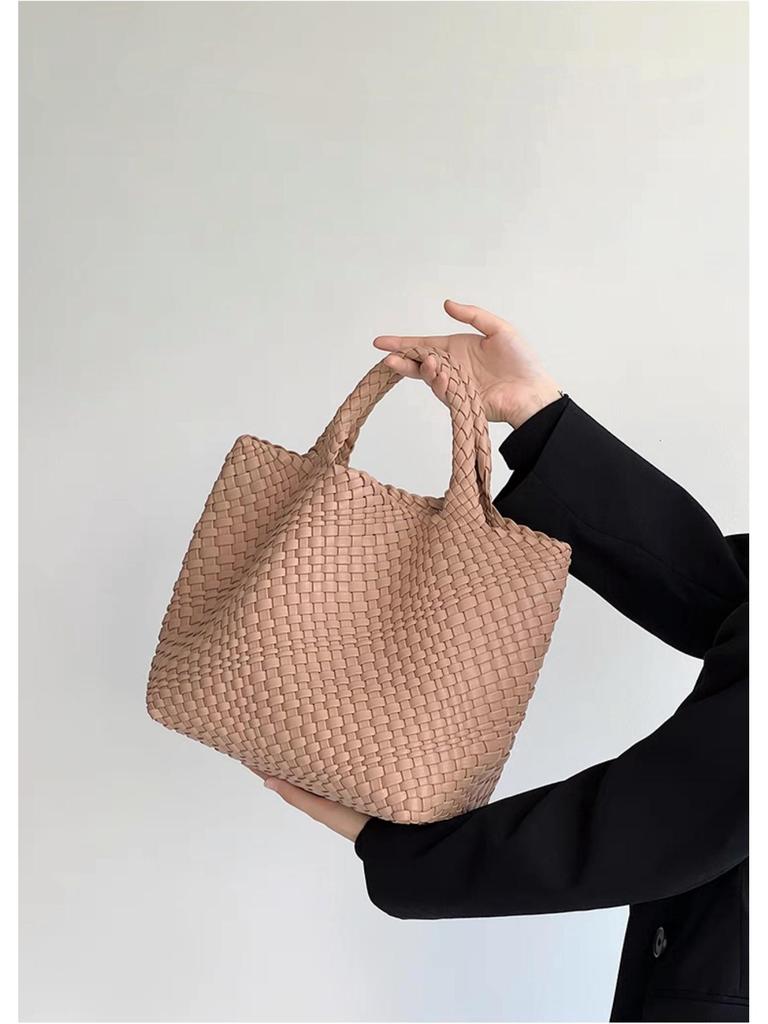 Женская большая модная плетеная сумка-тоут - Универсальная двухручная сумка-шоппер «мать-ребенок»