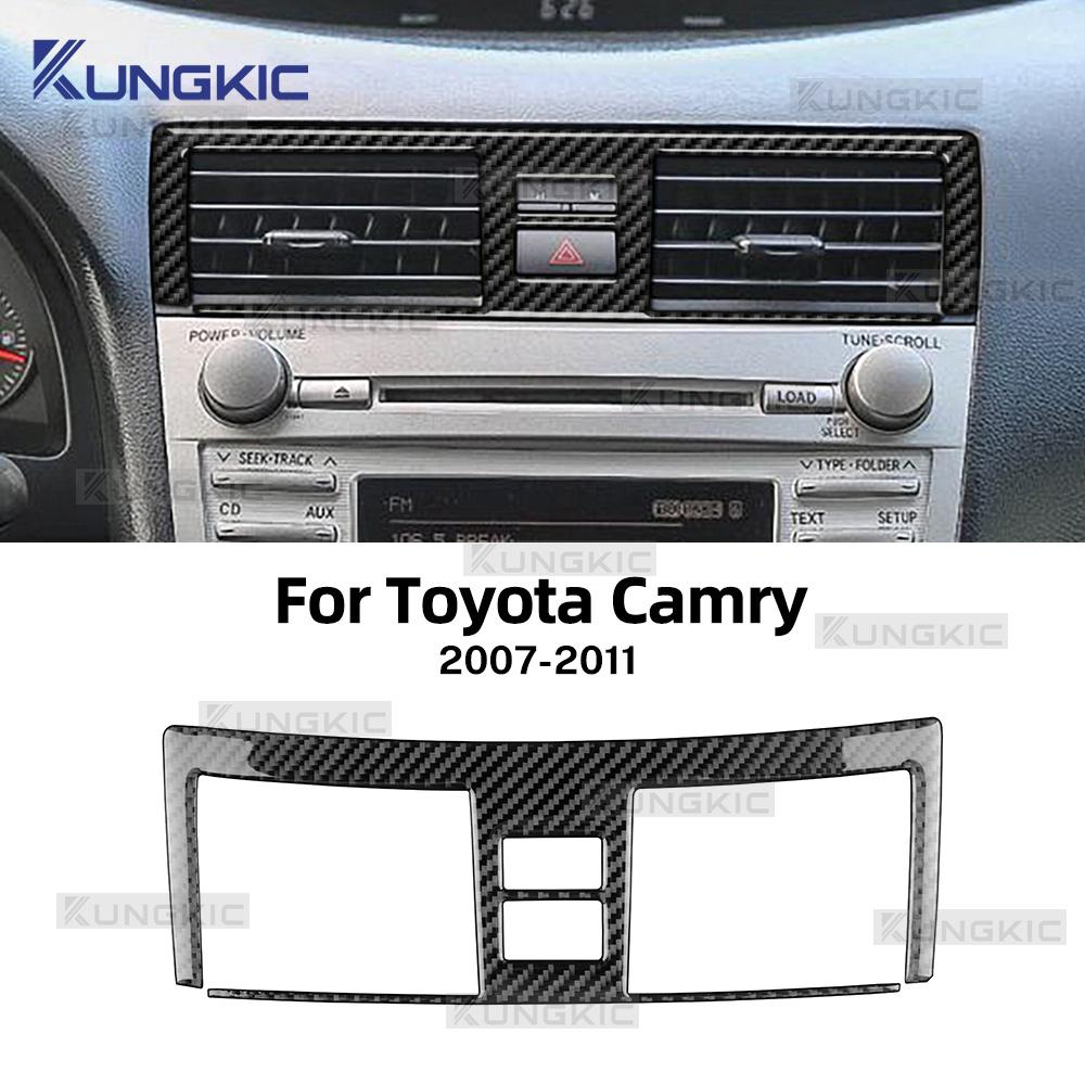 Настоящая мягкая карбоновая наклейка для Toyota Camry 2007 2008 2009 2010 2011 LHD RHD, рамка воздуховода центральной консоли автомобиля