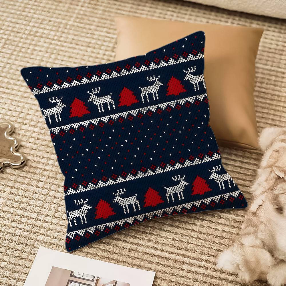 Наволочка «Маленькая рождественская радость» из шелковистого короткого плюша с потайной молнией, пылезащитная наволочка для диванной подушки