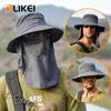 OLIKEI Face Shield Sun Hat for Men Women Summer Outdoor Fisherman Hat Anti-UV Fishing Hat Breathable Quick-drying Hiking Sunshade Hat