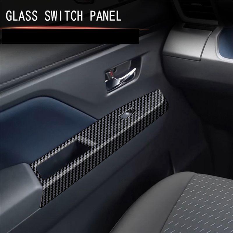 Car Window Switch Panel Trim Sticker Window Lift Control Panel Trim For Toyota ROOMY Carbon Fiber