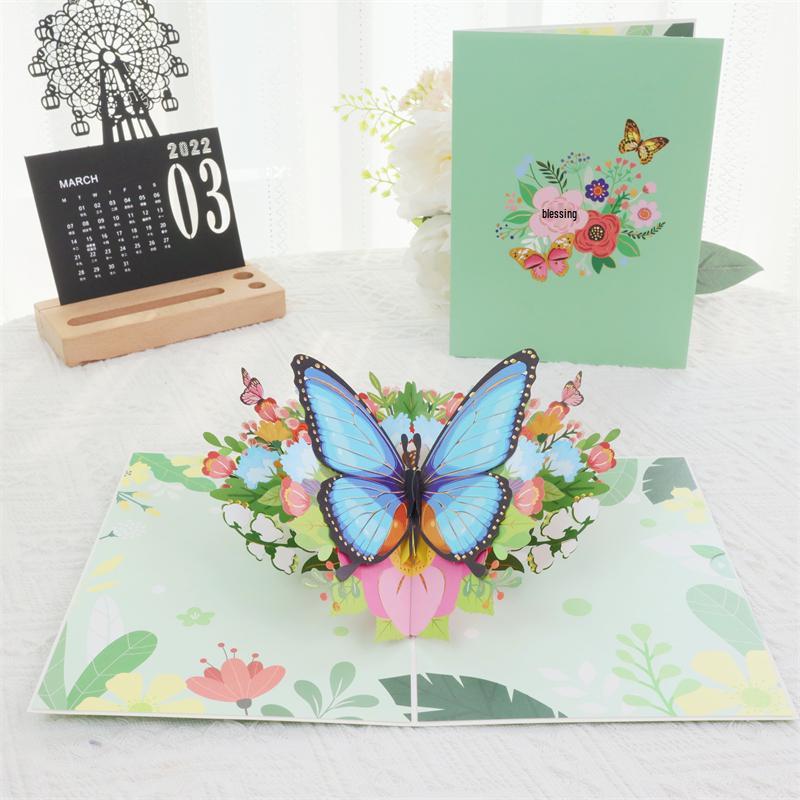 Сияющий павлин 3D Pop-Up открытка - Мечтательный день рождения, Праздник, Общее поздравление, День учителя