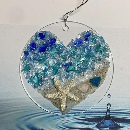 Beach Ocean Themed Christmas Ornaments Nautical Coastal Christmas Tree Hanging Ornaments with Starfish Seashell for Tree Home Decor