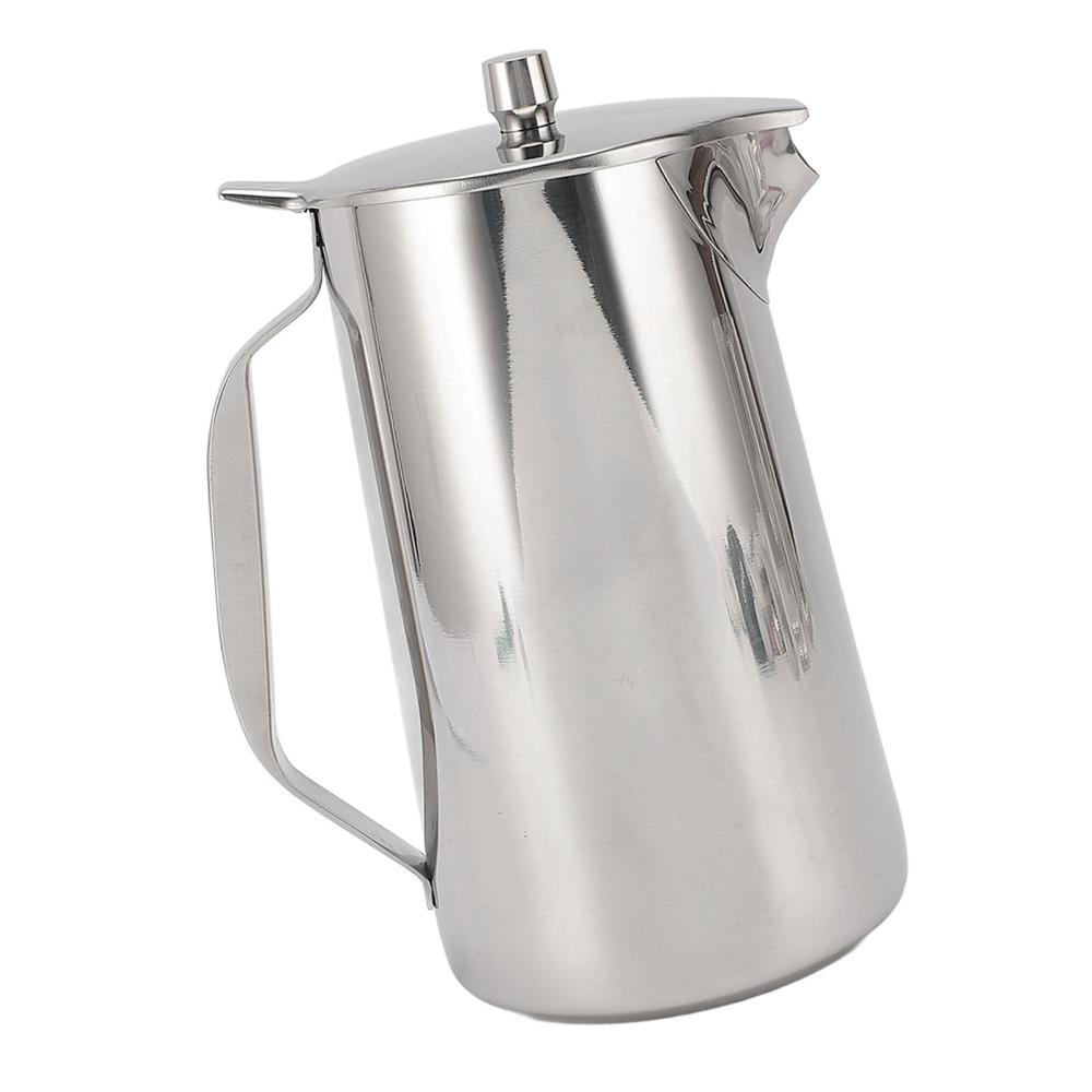 Silver Water Pitcher Stainless Steel Beverage Pitcher Modern Cold Water Kettle Home Restaurant