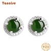 Tancise 925 Sterling Silver Jade Zircon Earrings Drop Earrings For Women Wedding Party Gifts