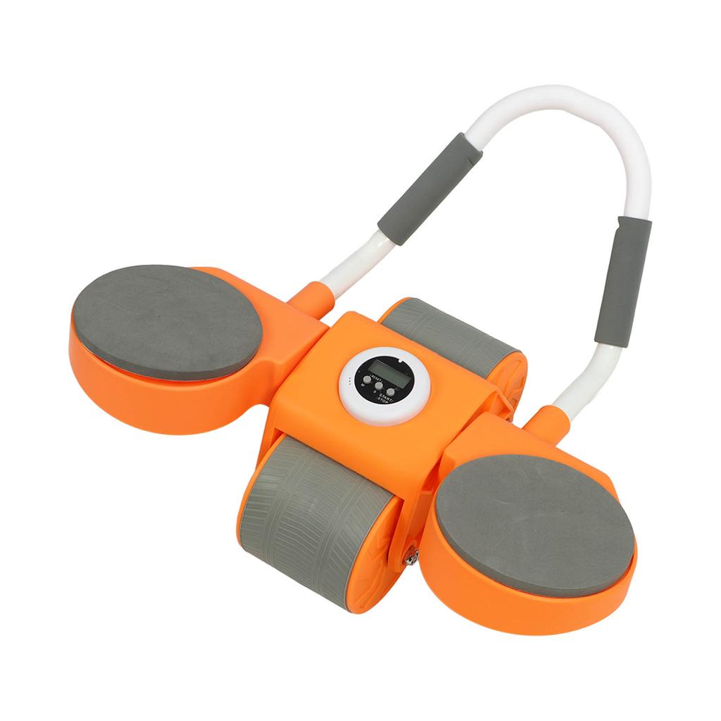 Автоматический abdominal roller с таймером, оранжевый, с двойным колесом, для домашних спортзалов