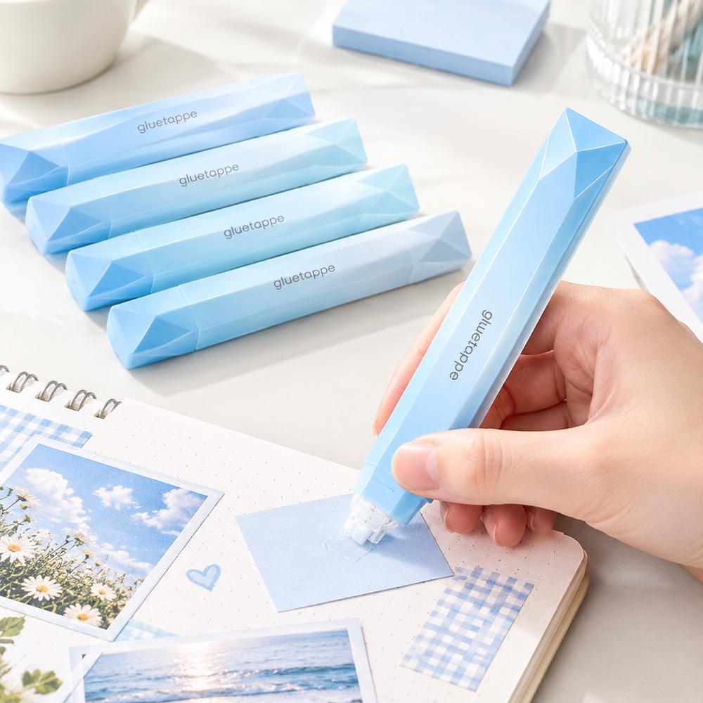 4pcs 6mm Width Double Sided Glue Pen Odorless Repositionable Glue Stick Scrapbooking