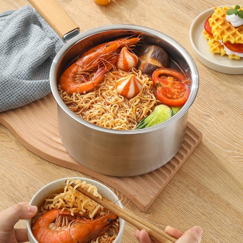 Профессиональный набор фритюрниц для кухни с крышкой, корзиной-дуршлагом и щипцами для приготовления пищи, деревянная ручка для защиты от нагрева, для домашнего использования