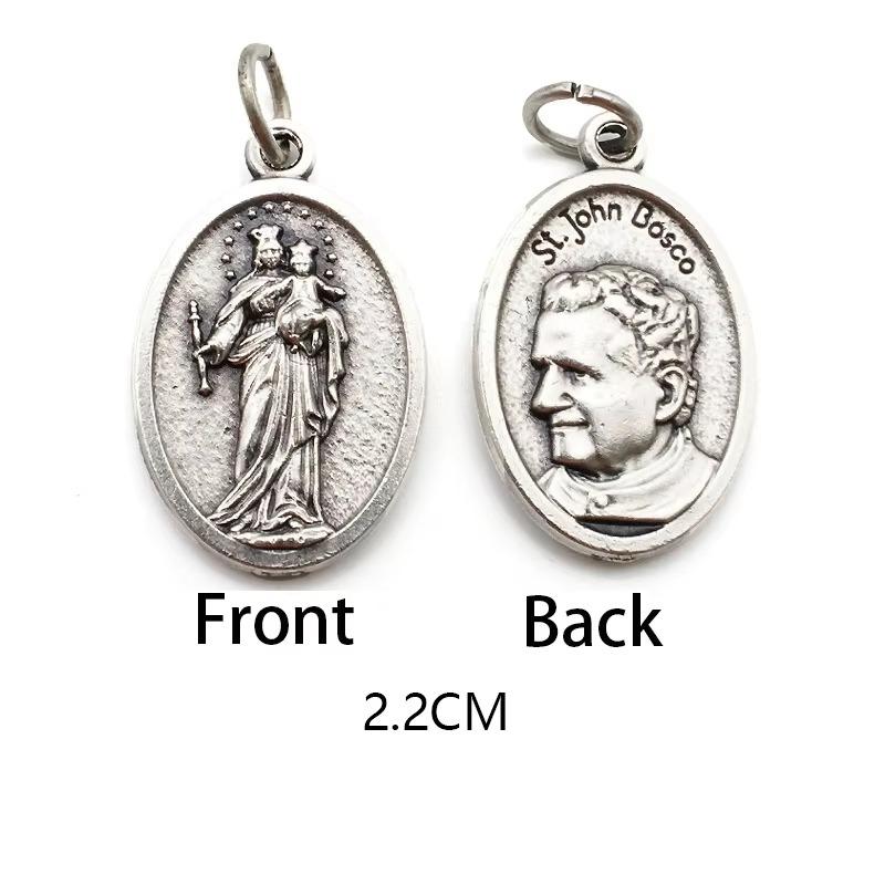 Двусторонние металлические подвески, ожерелья, браслеты, аксессуары своими руками, большая овальная святая медаль, кулон для любой цепи или ожерелья, христианские украшения