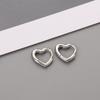 Temperament Wild Girls Women Heart Buckle Piercing Earrings Copper Hoop Earrings Fashion Jewelry