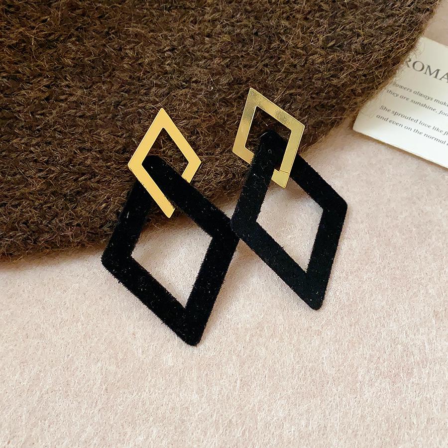 Серьги-подвески Геометрические с бантом Сердце леопарда Серебряная игла - Трендовый корейский стиль для женщин