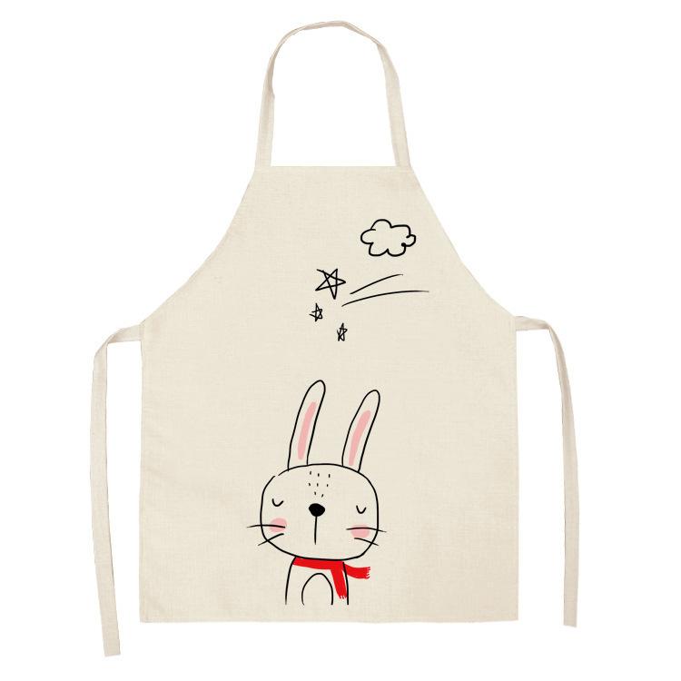 Children's Stick Figure Apron Cartoon Linen Apron Aprons for Women Baking Accessories Apron for Men Cooking Accessories Tablier