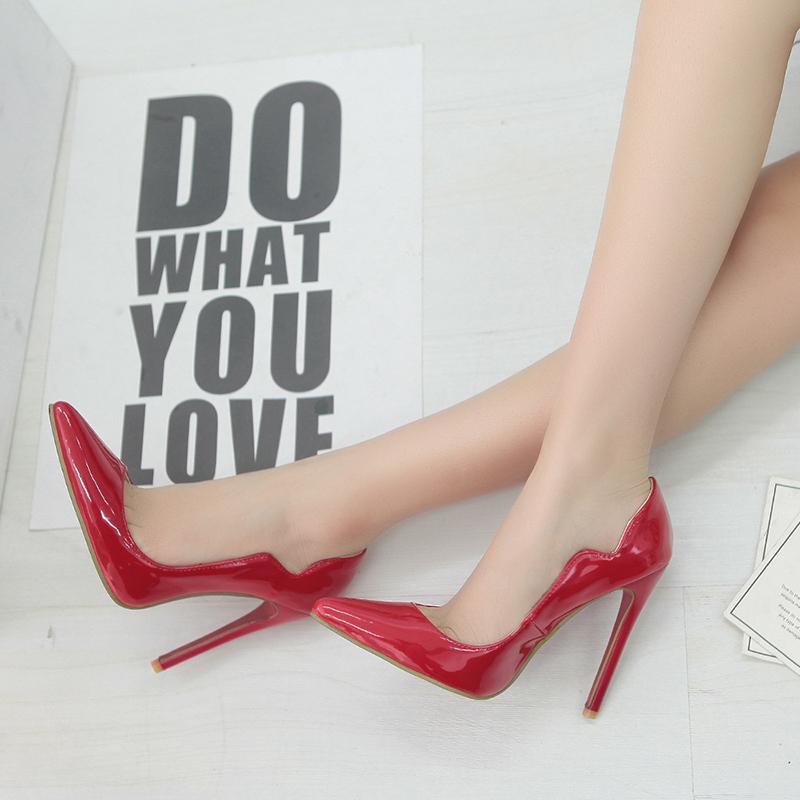 Женские туфли-лодочки на высоком каблуке, весенне-летний темперамент, простые, с острым носком, на тонком каблуке, супервысокий каблук, с мелким вырезом, большого размера, низкие туфли