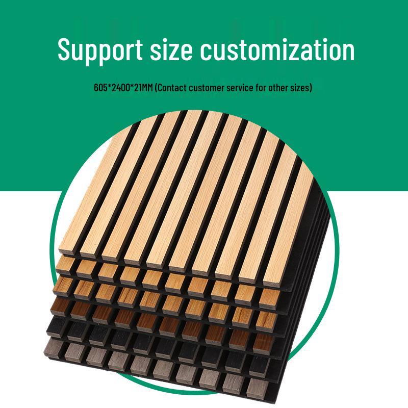 Wood Strip Polyester Fiber Sound-Absorbing Wall Panel for Decoration and Insulation