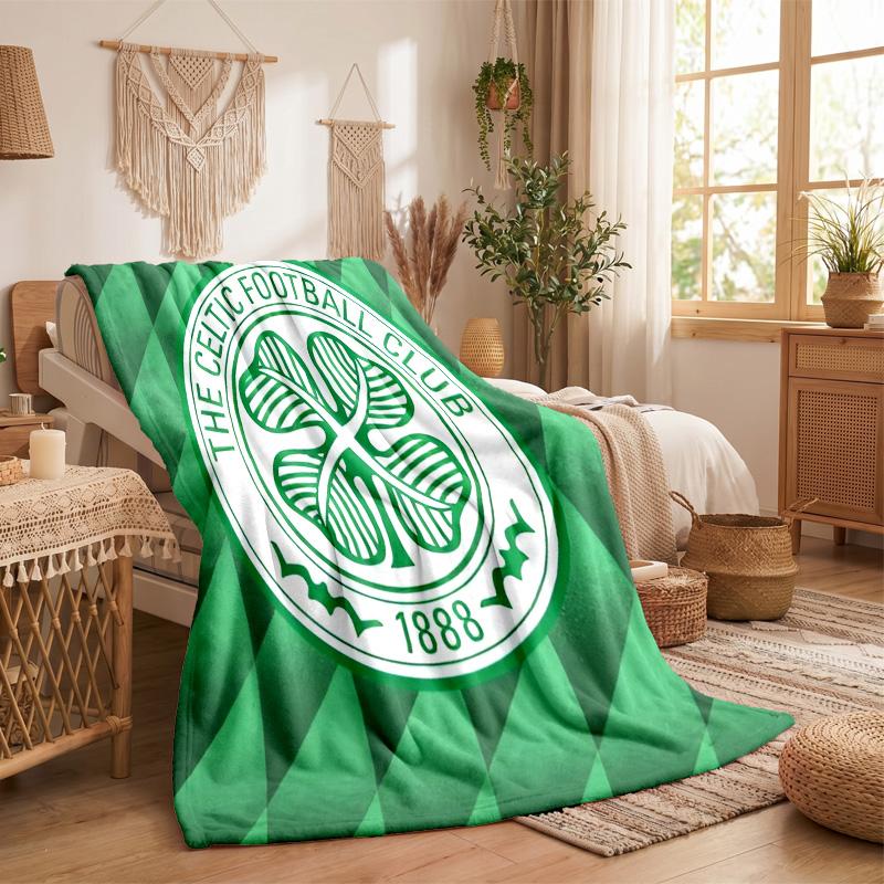 Celtic FC Print Flannel Blanket Soft Warm Sofa Bed Throw Blanket For Home Office Bedroom