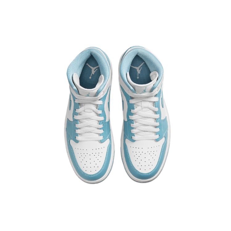 Air Jordan 1 Mid University Blue Женские кроссовки White Sail Worn-Blue BQ6472-141