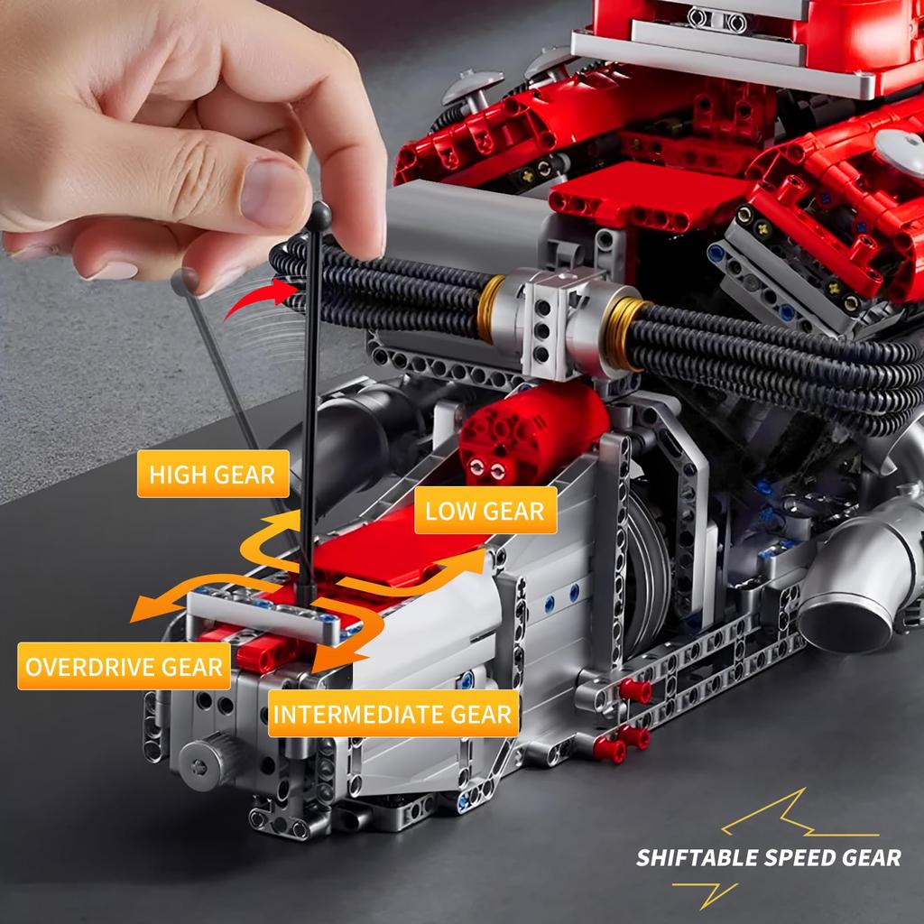 Mould King 10169 MOC Technic V12 Рядный Бензиновый Двигатель Комплект Цилиндрового Блока, Технология Двигателя Спортивный Автомобиль Электродвигатель Блок Привода - Включает