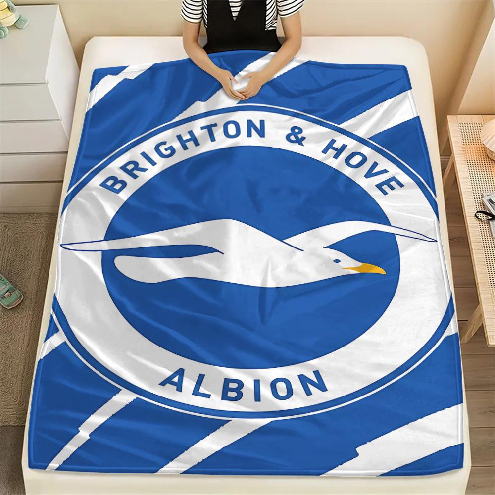 1 шт. Фланелевое одеяло с принтом Brighton, Высокое качество, Для всех сезонов, Декор для дома, Тепло и Уют, Идеально для Рождественских подарков