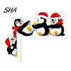 Decorative Corner Sign Christmas Door Topper Decoration, Wooden Holiday Frame Sign, Cute Funny Party Supplies Snowman Santa Claus Penguin Decor