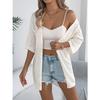 HNXC Summer Hollowed-out Short-sleeved Knitted Cardigan for Vacation Sun Protection Women's Wear