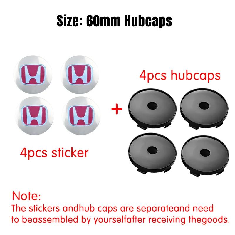 56/60mm Car Wheel Center Hub Cap Badge Logo Emblem Decal Wheel Sticker For Honda Civic City Accord Odyssey CRV Hrv Jazz CBR VTX