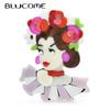Acrylic Ancient Costume Lady Brooches for Women Flowers Beauty Girl Party Office Brooch Pin Gifts