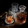 Элегантный набор графинов для виски из 7 предметов с винтажными двухслойными стаканами – стеклянная посуда без свинца для домашнего бара или подарка