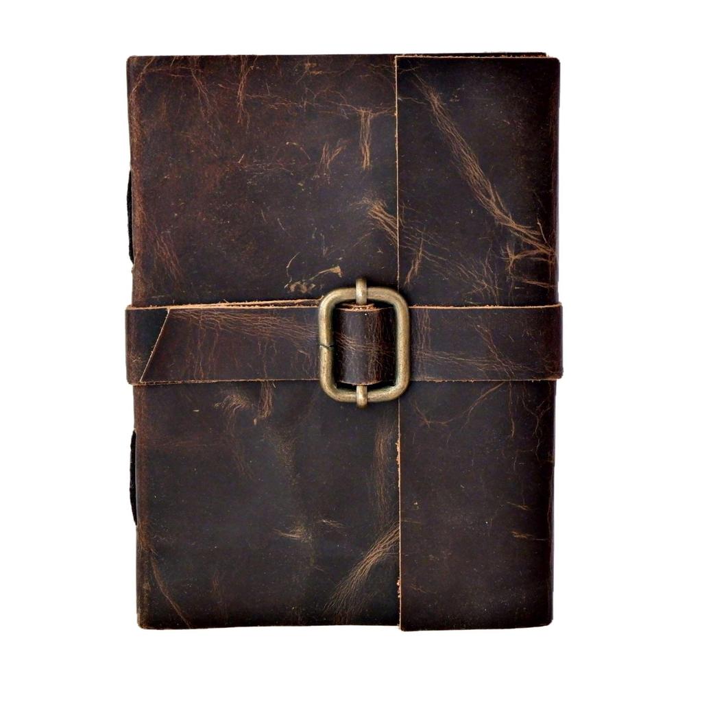 Eono Vintage Leather Diary , Leather Bound Journal Large Writing Notebook 200 Handmade Pages with 5 X 7 Inch.