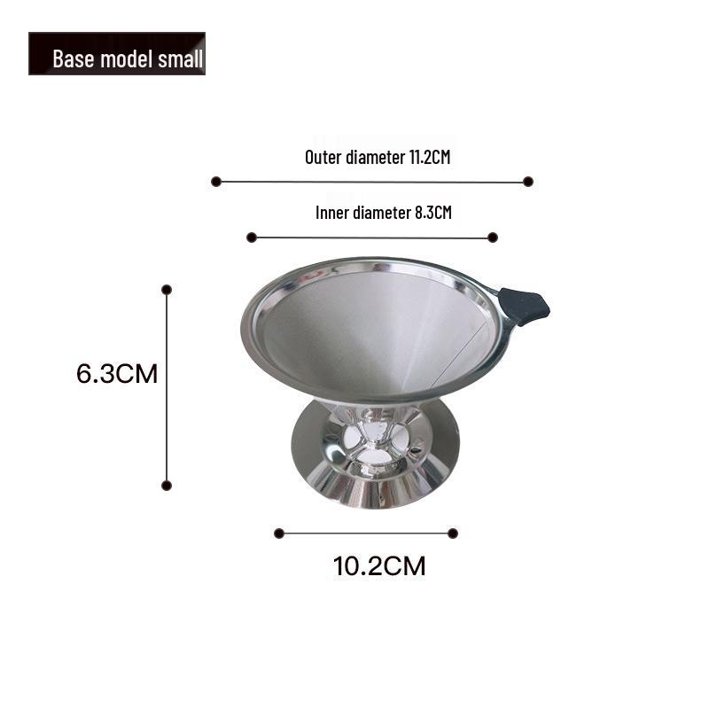 Двухслойная воронка-фильтр для кофе пуровер из нержавеющей стали - Безбумажная капельная