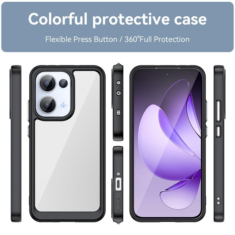 Чехол для OPPO Reno13 Чехол для OPPO Reno13 Pro 5G Бампер с ТПУ ободком Акриловая задняя панель Защитные чехлы для телефона На Reno 13 Pro Funda