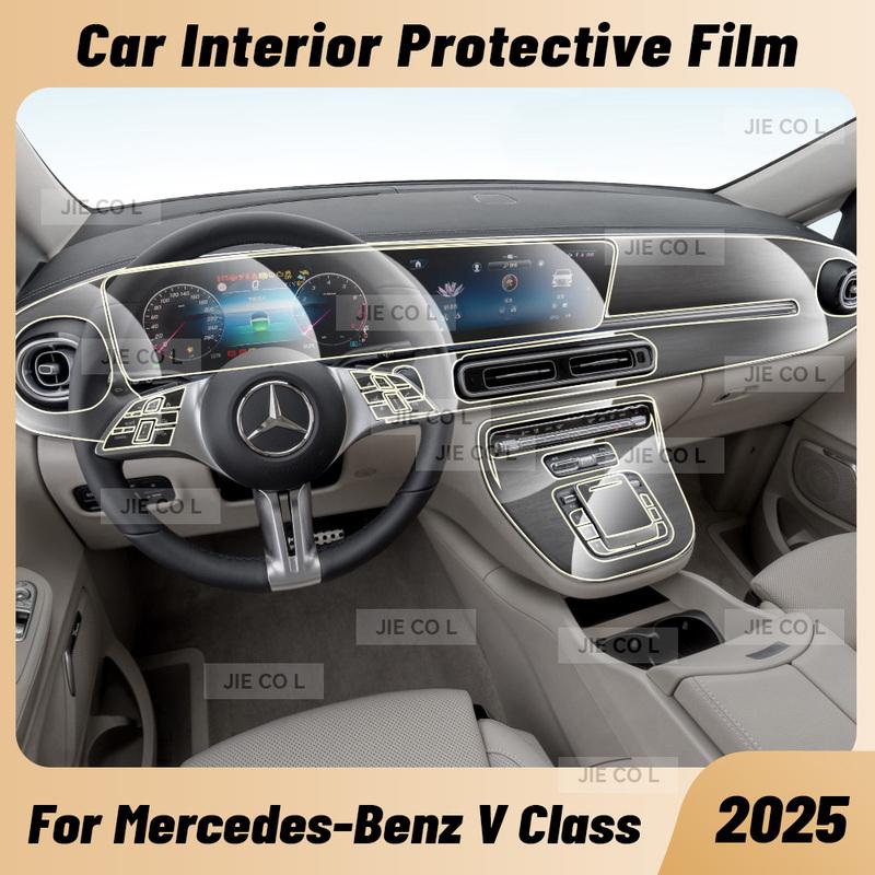 Для Mercedes Benz V Class 2025 Защитная пленка из ТПУ от царапин для центральной консоли, медиа-панели, навигации в салоне автомобиля