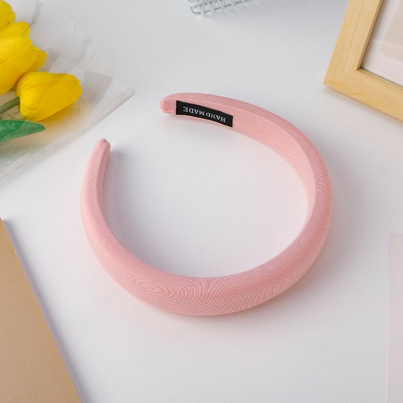 Korean Hair Band Solid Color Sweet Sponge Headband Thickening and Heightening Headband Fashion Hairband Hair Accessories