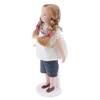 1/12 Dollhouse Mini Porcelain Doll Model Blonde Girl White T-Shirt And Shorts