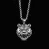 Hip Hop Ins Male Fashion Tiger Pendant China-Chic Chinese Zodiac Tiger Head Necklace Retro Pendant