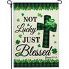 1pc St. Patrick'S Day Garden Flag, Double-Sided Polyester Outdoor Decor, , Irish Blessing & Shamrock Design, Weather-Resistant Multipurpose Yard Flag 