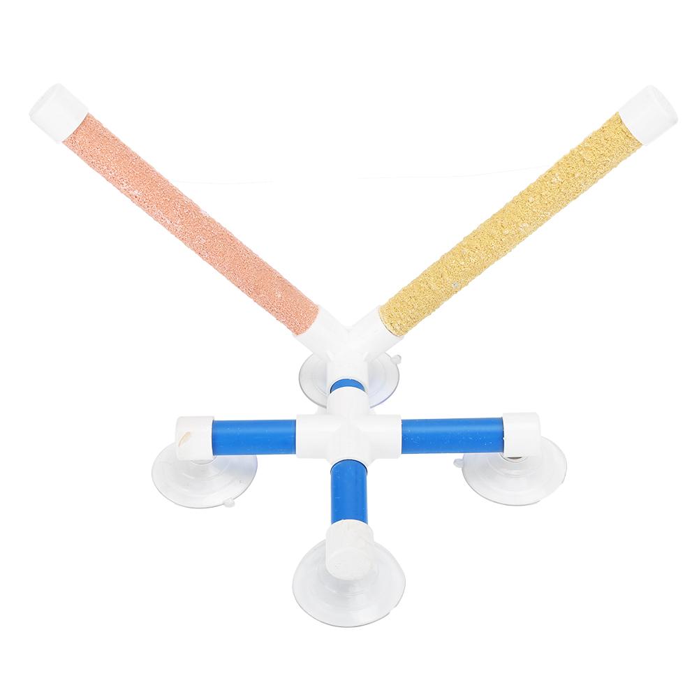 Parrots Shower Standing Pole Bathing Four Suction Cups Frosted Coating Bird Perch Toy