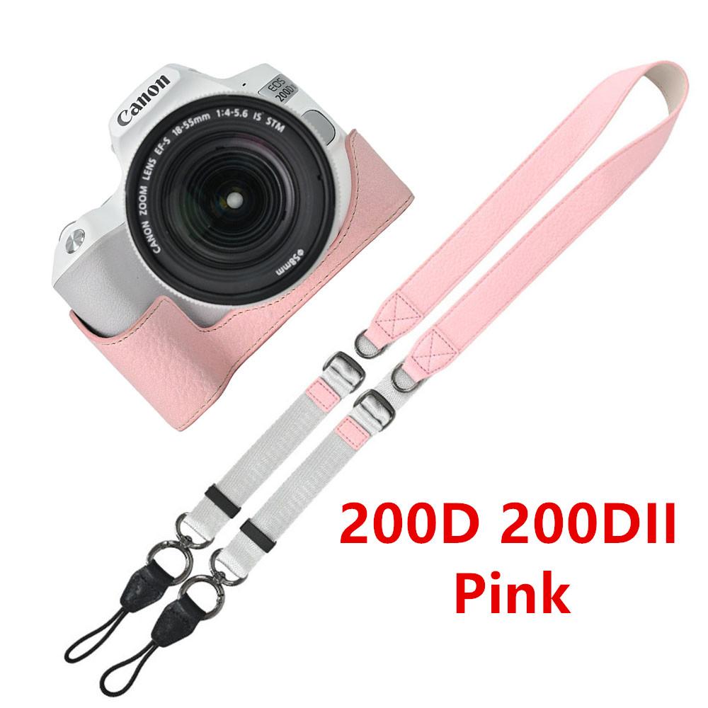 Получехол для камеры из ПУ кожи личи для Canon EOS R50V R50 R100 R8 R10 R5 R5II R6 R6II 200D 200DII SX70HS, чехол с плечевым ремнем