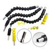 300mm Hex Handle Universal Soft Shaft Extension Rod for Electric Drill/Screwdriver - Black/Yellow