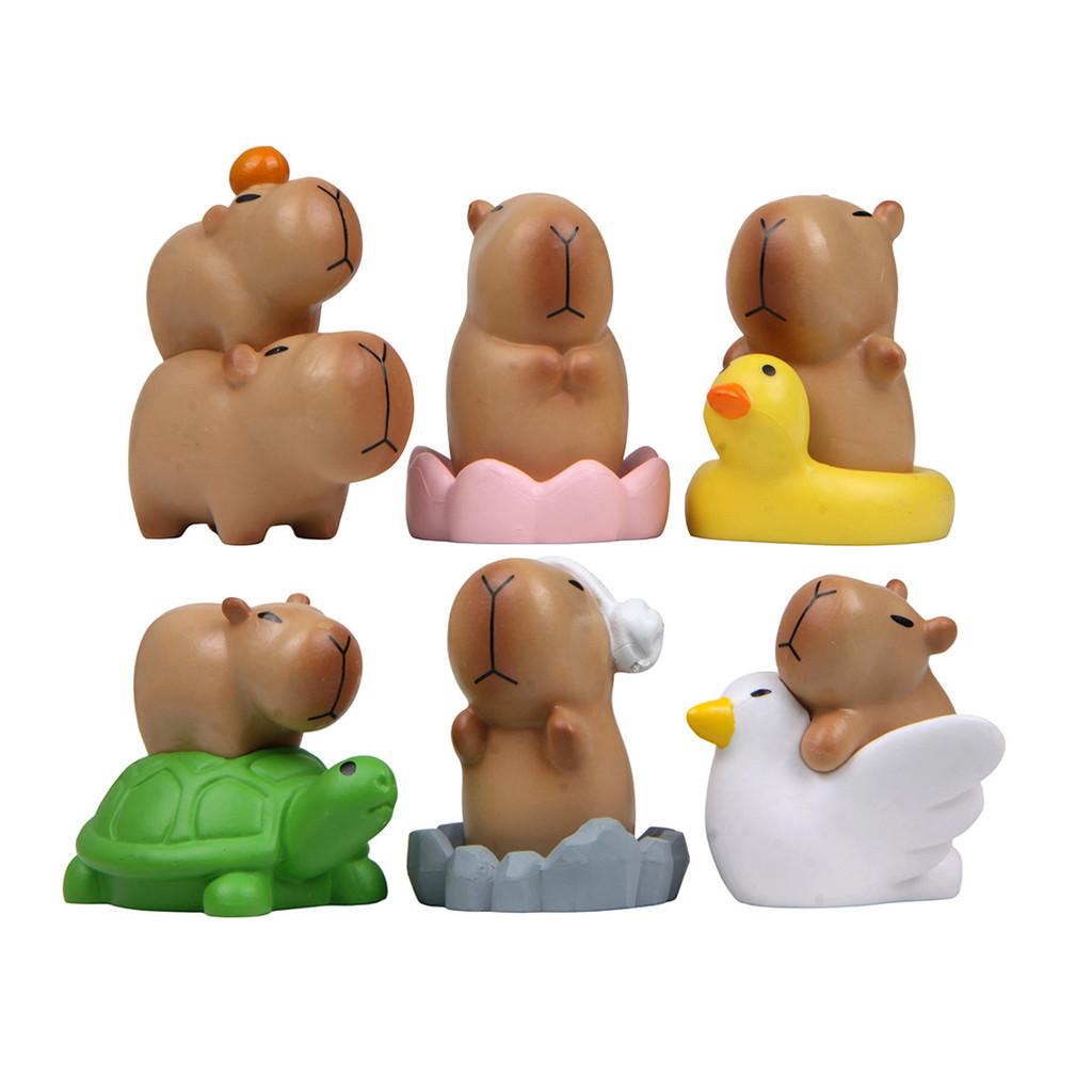Capybara Creative Micro Garden Figurine Pvc With Turtle Goose Duck Design For Home Decor And Gift Exchange