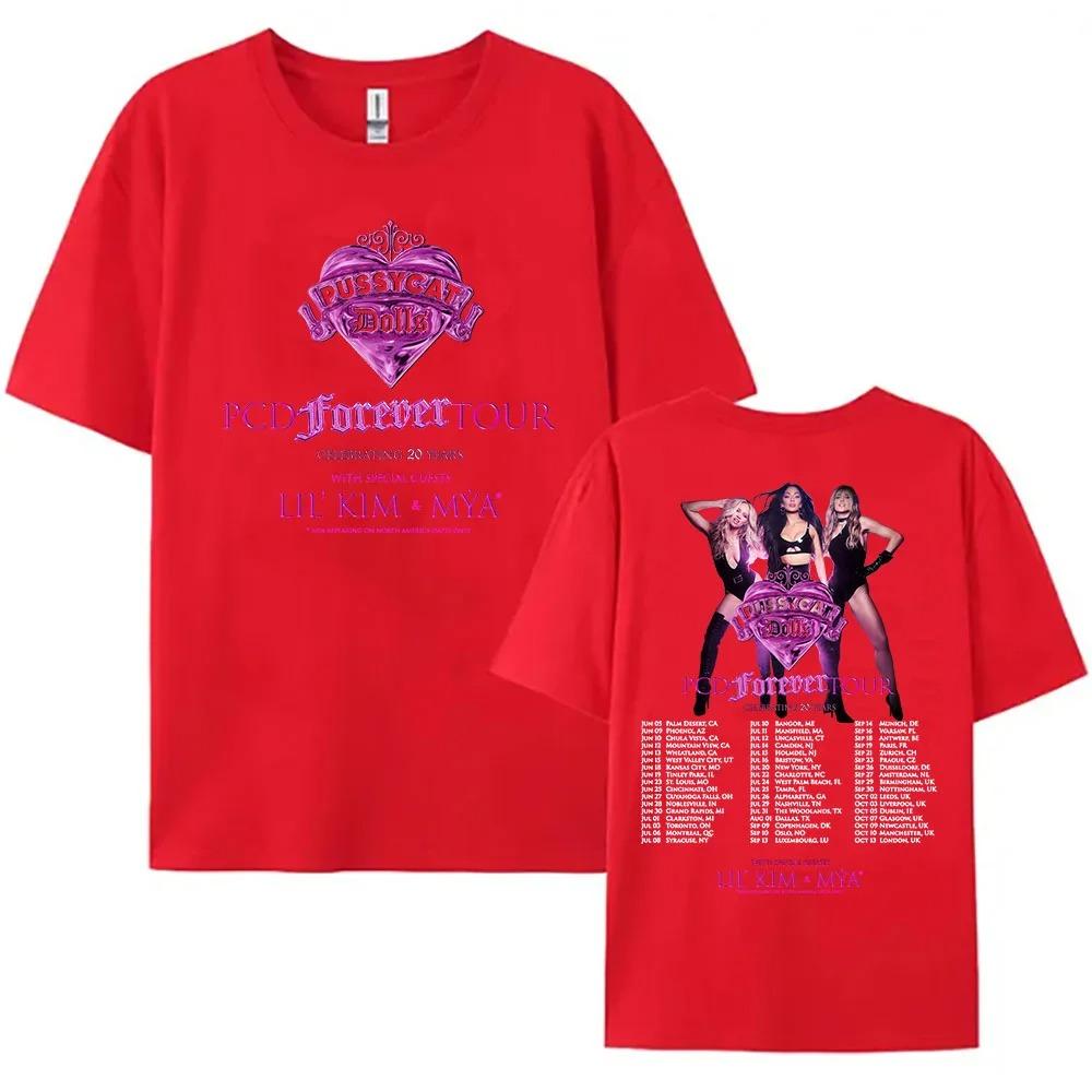 2026 PCD FOREVER Тур В честь 20-летия Футболка Дизайн The Pussycat Dolls Печатные Футболки С Коротким Рукавом Хлопок Женские Футболки