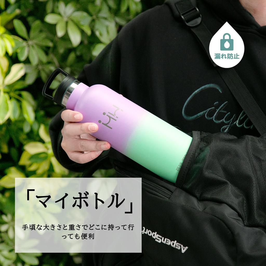 Neofis 1 Liter Vacuum Insulated Water Keeps Drinks Hot or Wide Carbonated Drinks Easy to with Two and Gradient Perfect for and Outdoor Activities