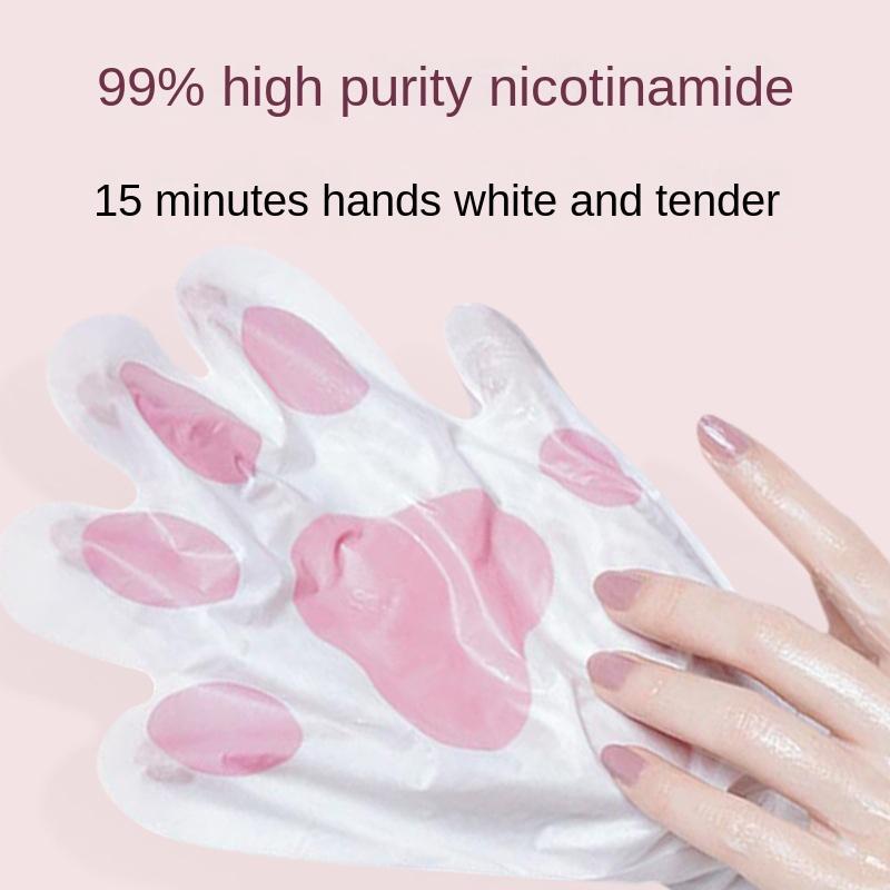 Ниацинамидная маска для рук «Кошачья лапа» Увлажняющий, отбеливающий и восстанавливающий уход за руками Перчатки для кошек Маска для ног против растрескивания и отшелушивающая, удаляющая омертвевшую кожу