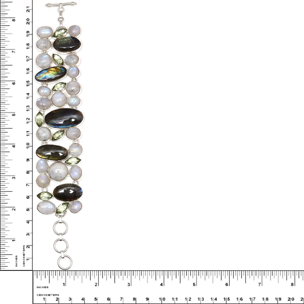 Комплект украшений ручной работы из радужного лунного камня с лабрадоритом, 16-18 дюймов