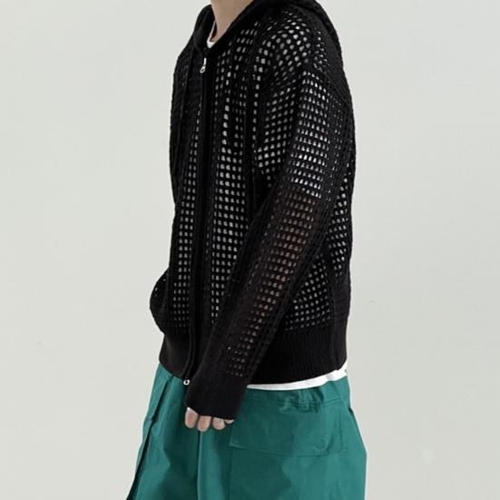 Мужская осенне-зимняя куртка с капюшоном и длинным рукавом на молнии, сплошной цвет, мягкий кардиган в стиле хип-хоп, мужское пальто