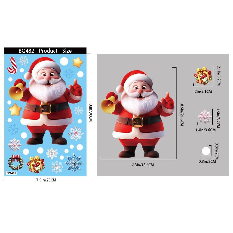 Christmas Decorations: Snowman, Snowflake, Glass Stickers, Christmas Party Decorations, Static Stickers.