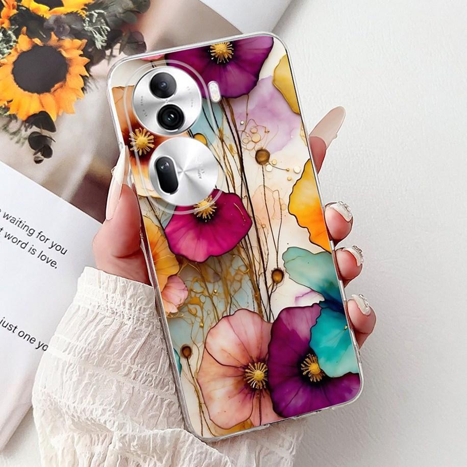For OPPO Reno 11 Pro 5G Case CPH2607 New Fashion Flower Butterfly Silicone Clear Soft Phone Case on OPPO Reno11 5G CPH2599 Funda
