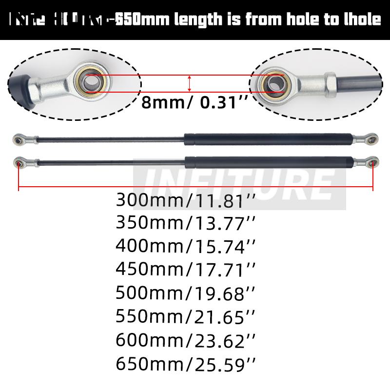 2pcs 300/350/400/450/500/550/600mm 300N Car Gas Struts Spring Shocks Lift Supports RV Windows Storage Damper Camper Back Window