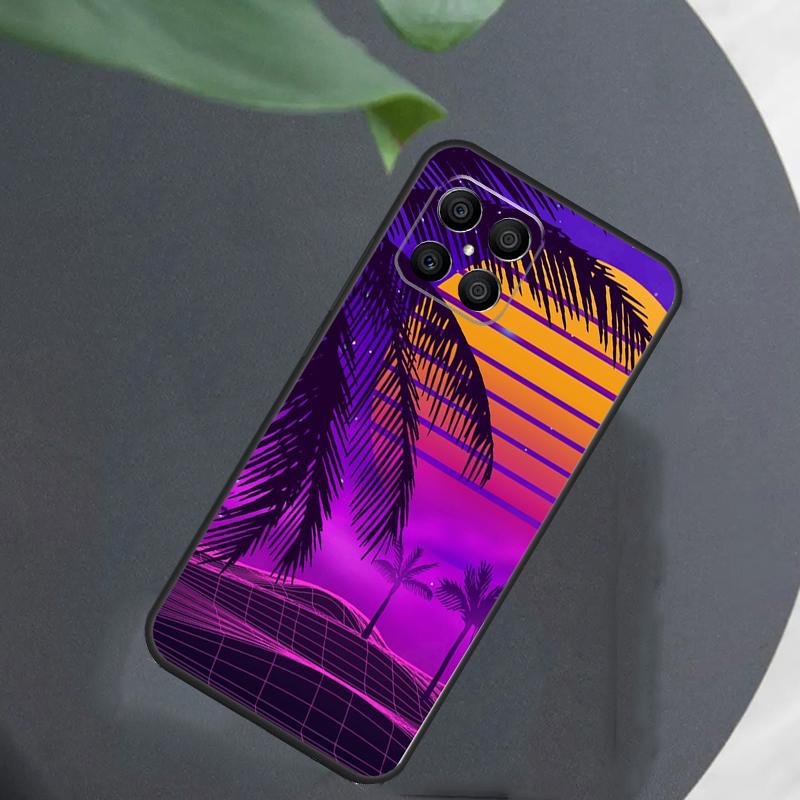 Синтвейв Ретро 80-е Неон Для Honor Magic 7 Lite 6 5 8 Pro Чехол Для Honor 200 400 70 90 X8c X8b X9a X9b X9c X9d Win RT