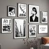 Paris Towel Ferris Wheel Cafe Fashion Girl Wall Art Canvas Painting Black White Living Room Poster Print Home Decor Wall Picture