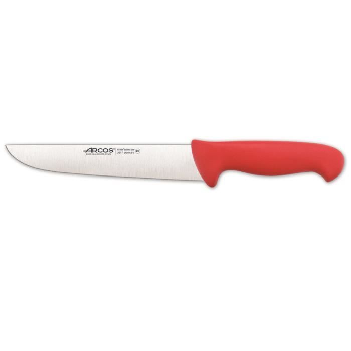 Couteau de boucherie - ARCOS - Prof 291722 - Acier inoxydable Nitrum - Mango ergonomique rouge - 21 cm